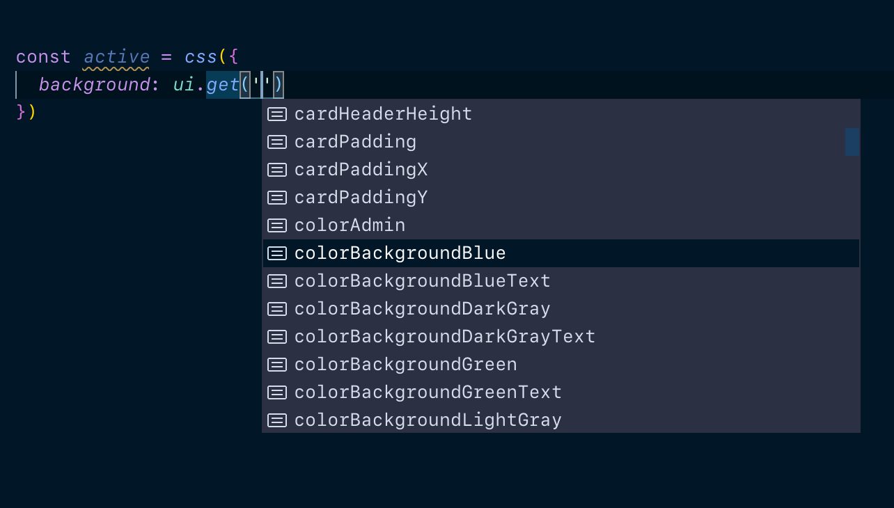 Screenshot of G2’s “get” function with autocomplete features in VS Code.